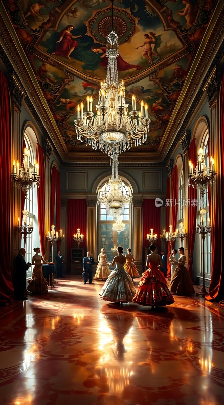 华丽舞厅里的优雅舞者