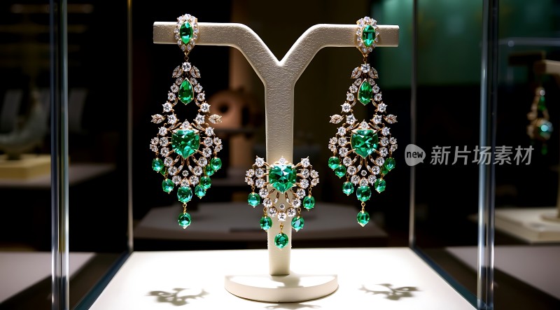 翡翠宝石耳环展示