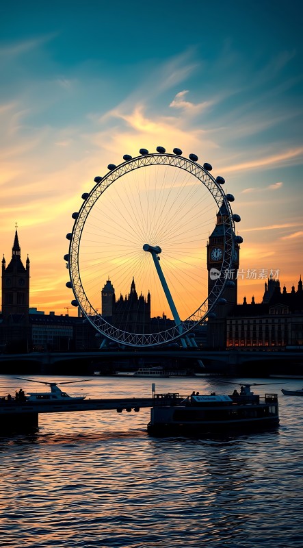 伦敦眼日落美景