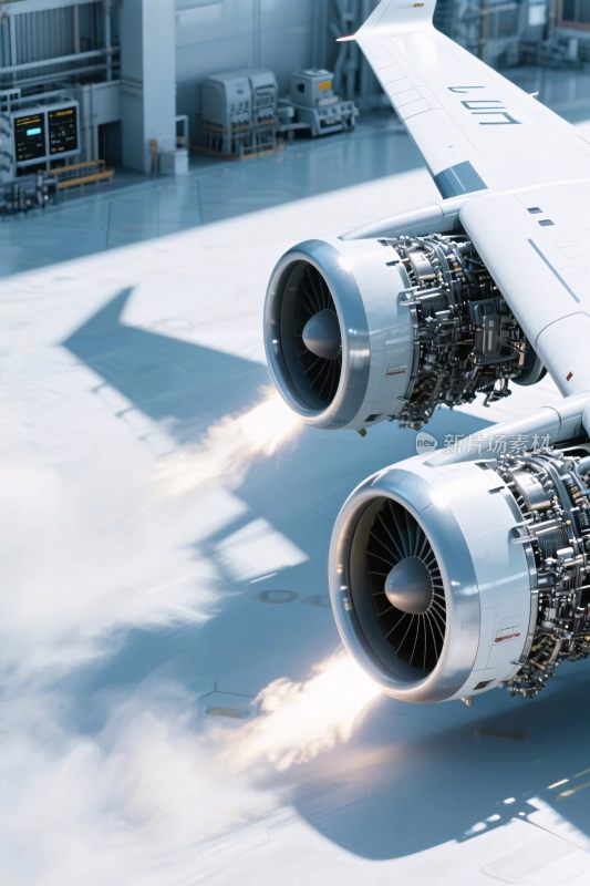 机场飞机发动机场景