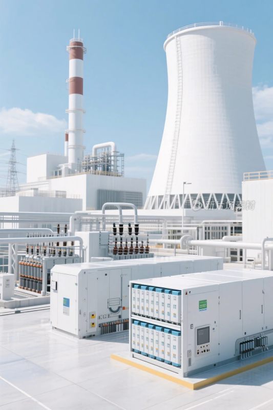 工业设施与冷却塔场景