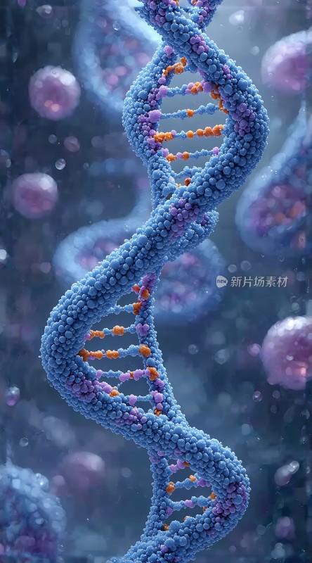 蓝色螺旋DNA结构