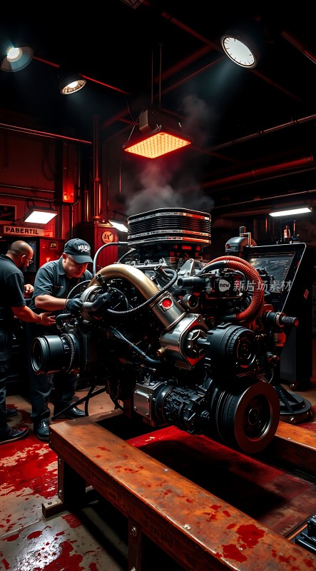 机械师专注检修高性能引擎