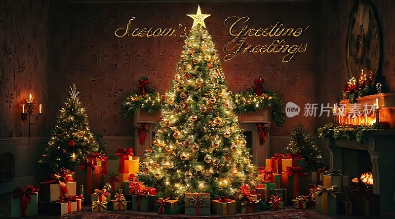 圣诞树下的温馨祝福