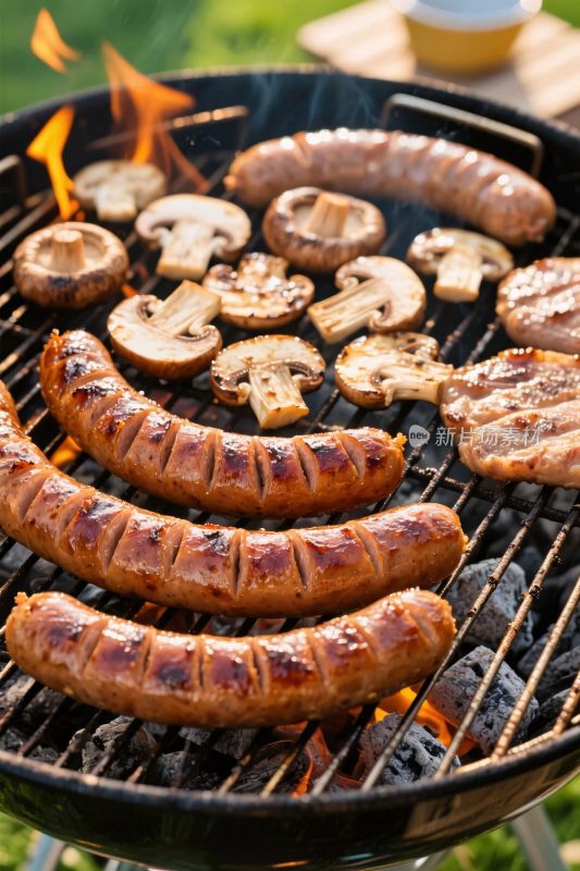 户外烧烤美食场景