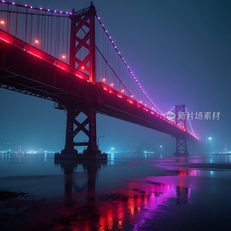 紫光下的跨江大桥