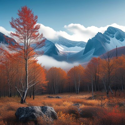 长白山秋色红叶