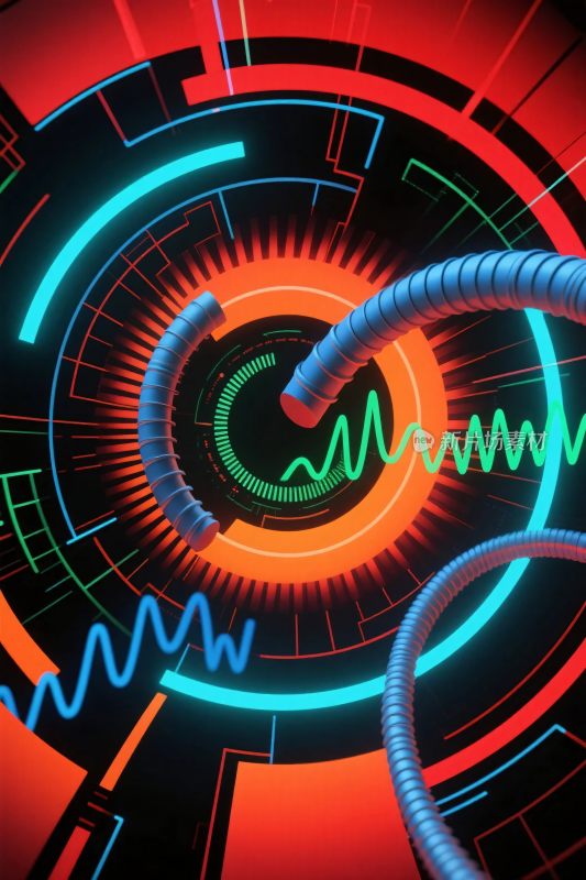 科技环形霓虹插画
