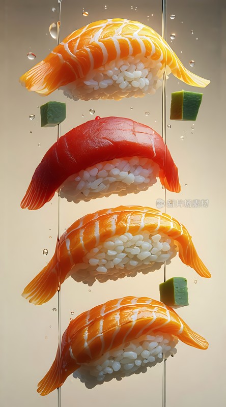 三文鱼寿司艺术展示