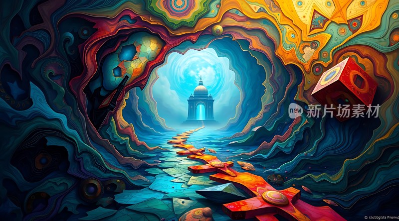 通往神秘建筑的奇幻之路