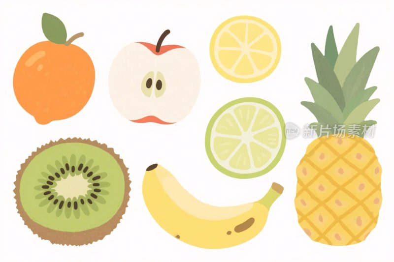 卡通水果插画
