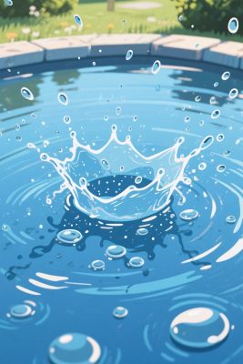 泳池水花溅起插画