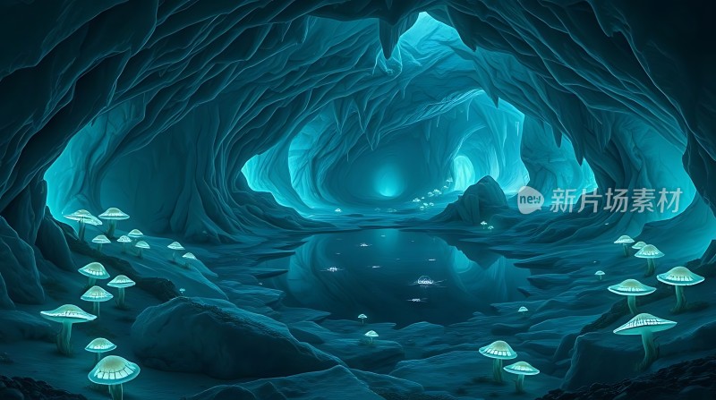 神秘洞穴中的奇幻蘑菇世界