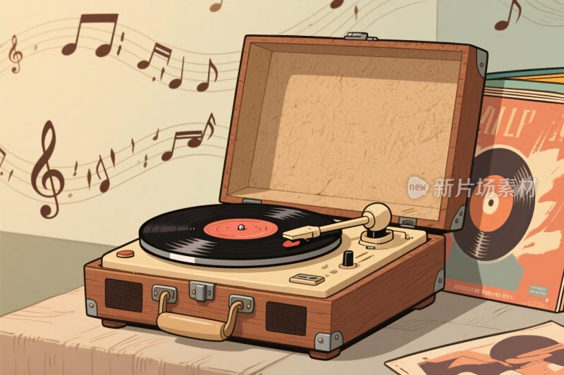 复古留声机插画