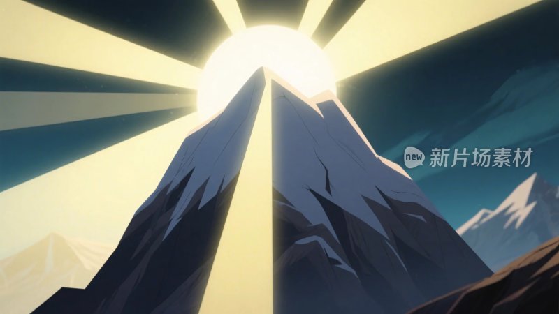 气壮山河日出插画