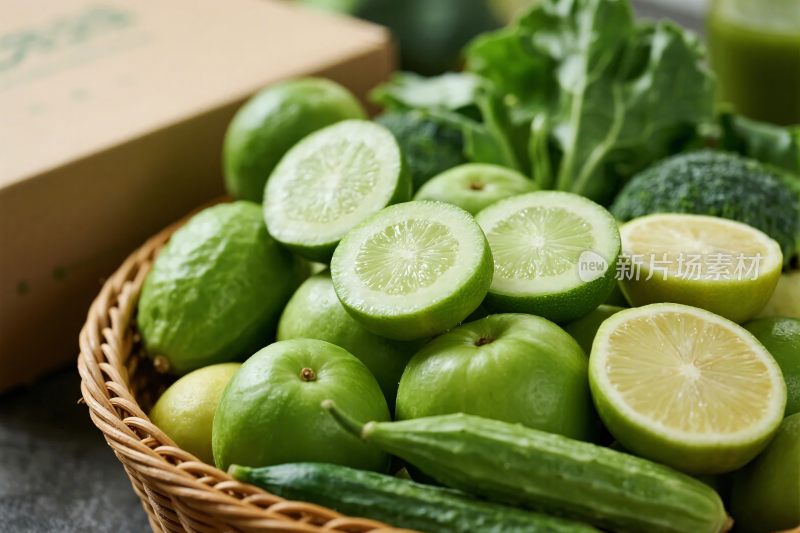 绿色果蔬篮展示