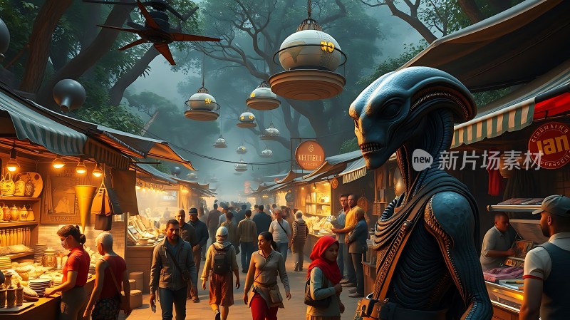 外星市场繁华景象