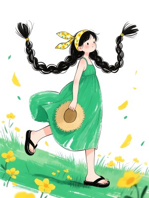 阳光下的快乐女孩