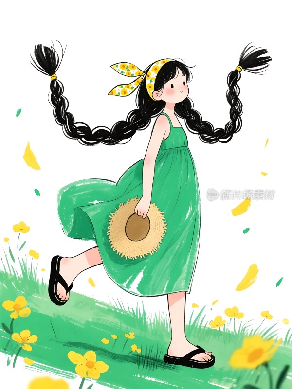 阳光下的快乐女孩