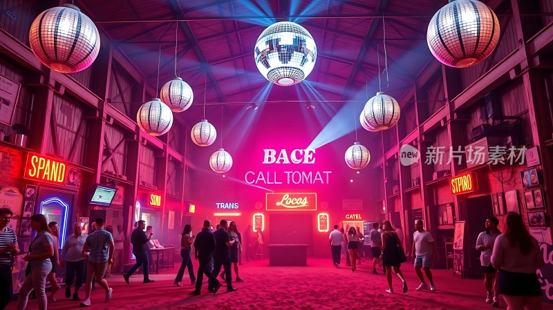 灯光璀璨的派对现场