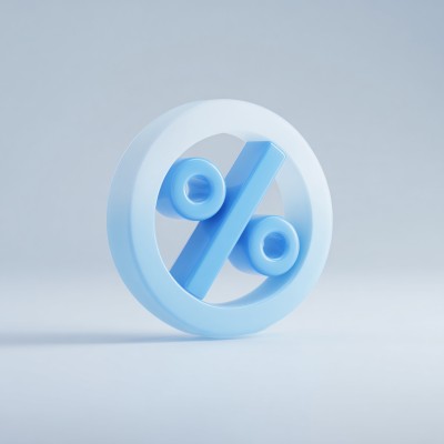 蓝色立体百分比符号 蓝色立体百分比符号