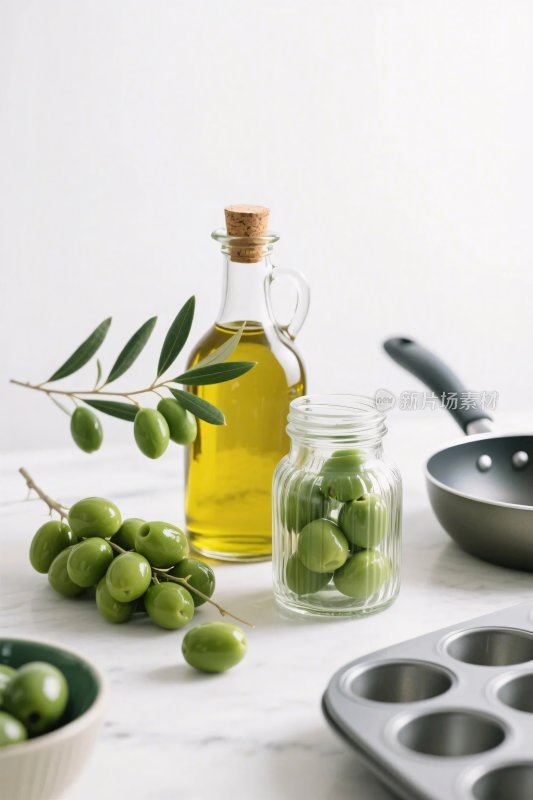 厨房食材橄榄油场景