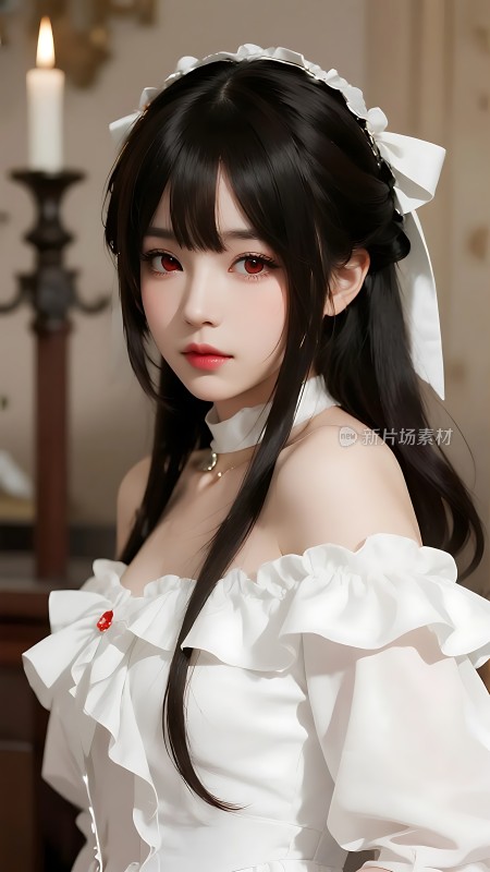 白色连衣裙优雅女生