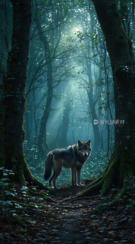 森林中的狼影