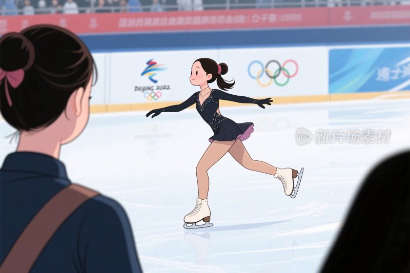 冰上滑冰竞技场景