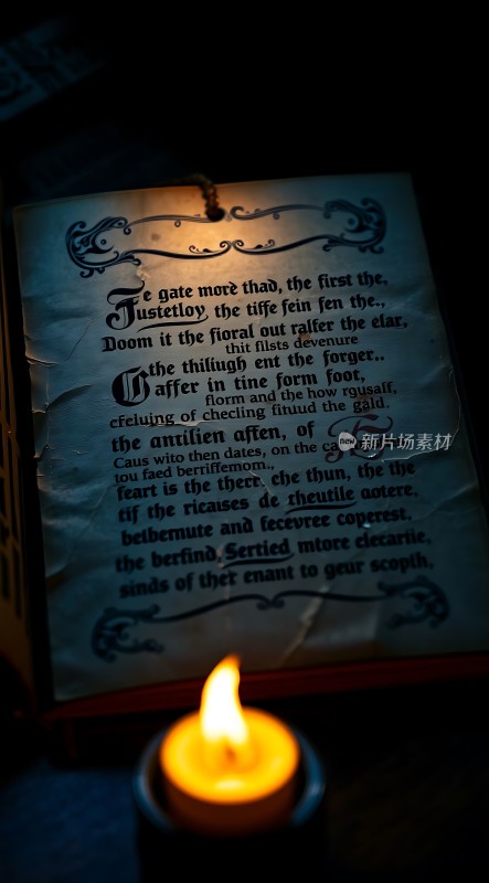 古卷秘文与烛光