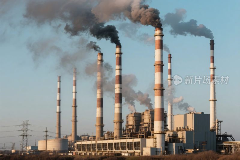 工业烟囱烟雾排放场景