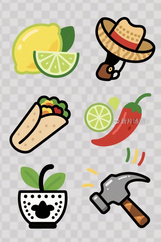 墨西哥元素插画集合