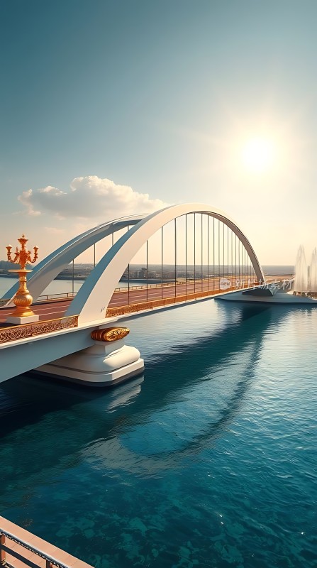 阳光下的弧形桥