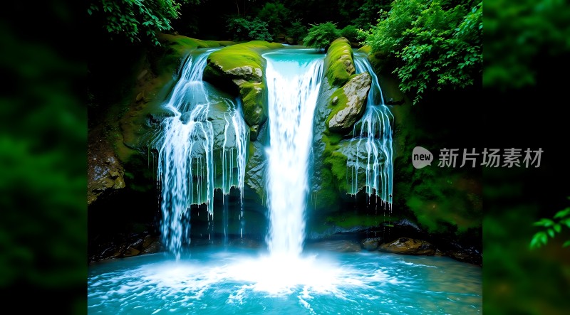 翠绿瀑布自然之韵