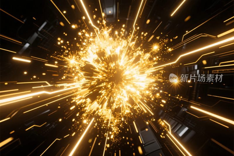 金色光爆特效画面