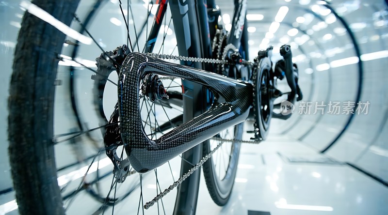 碳纤维自行车在风洞中测试