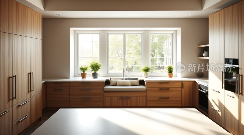 阳光厨房绿意盎然温馨舒适