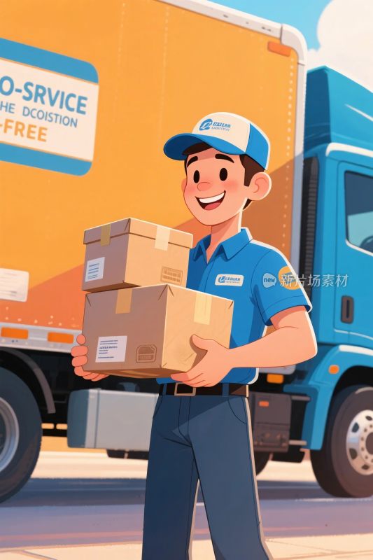 配送货物插画