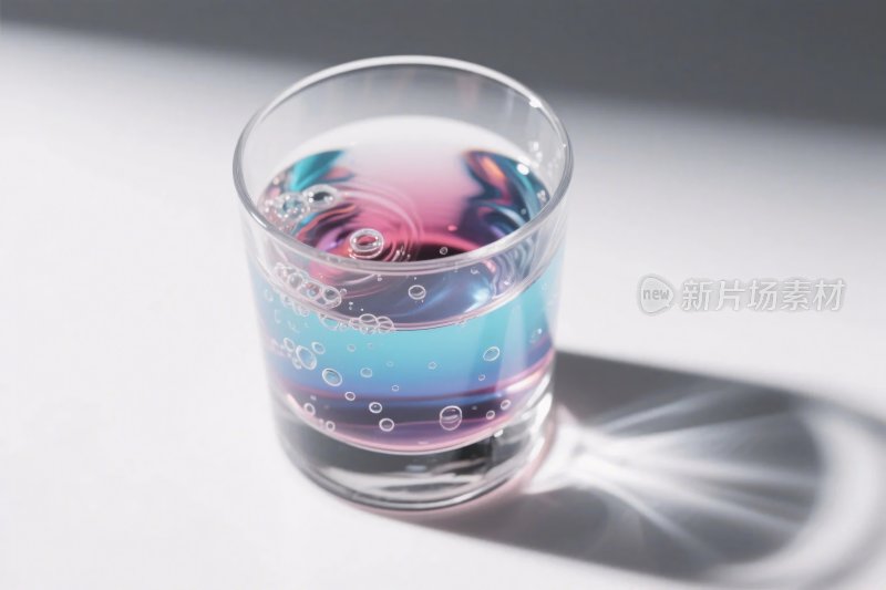 彩色液体透明杯