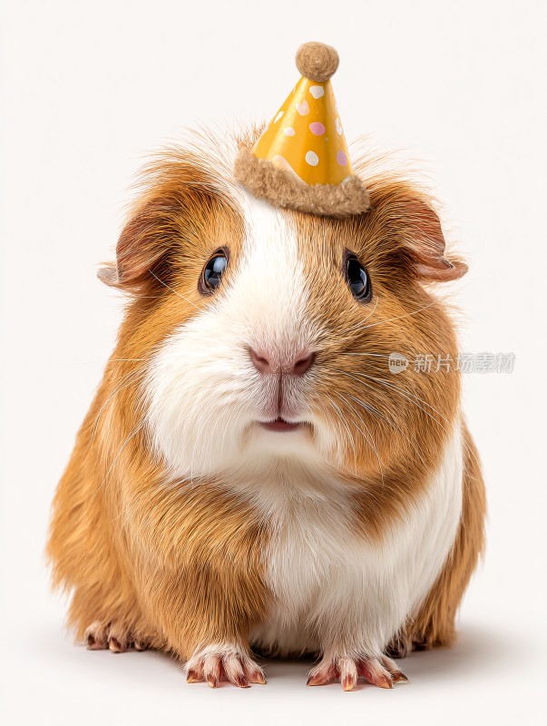 戴生日帽的豚鼠