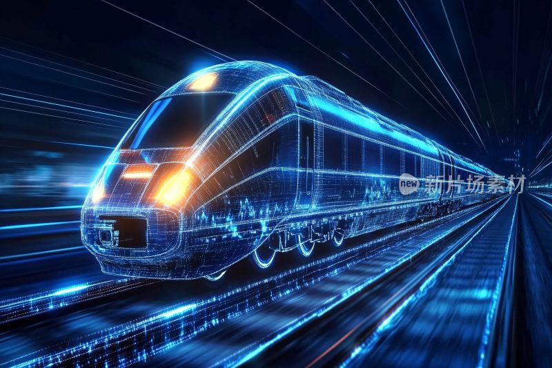 科技感高速列车行驶画面