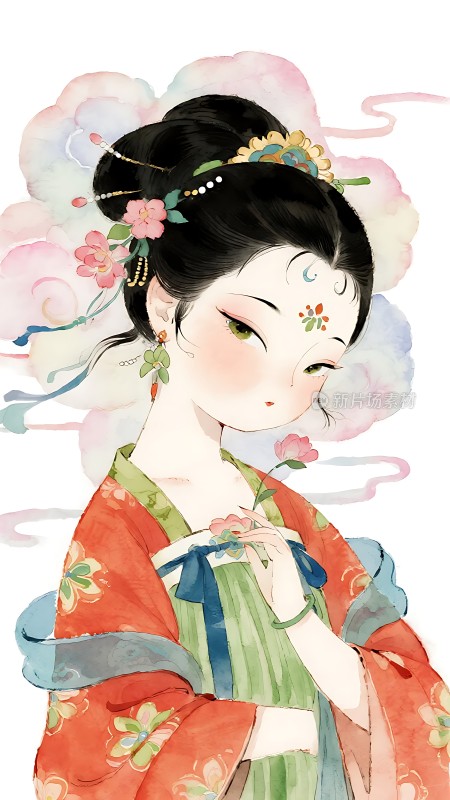 汉服佳人花影轻舞