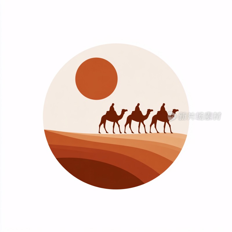 沙漠骆驼插画