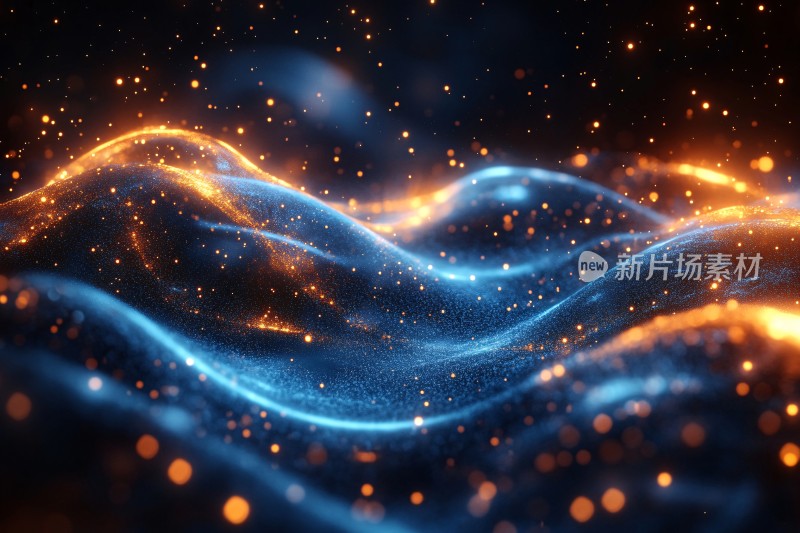 梦幻炫彩流动光线背景