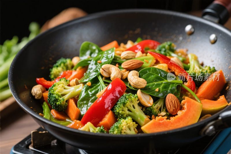 美食炒蔬菜展示