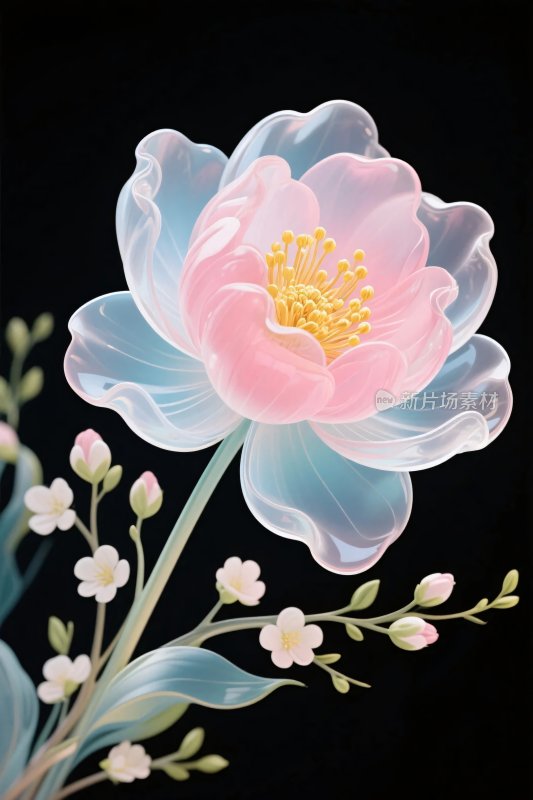 梦幻唯美的花朵插画