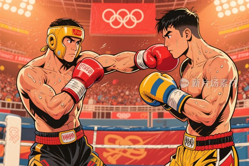 奥运拳击插画