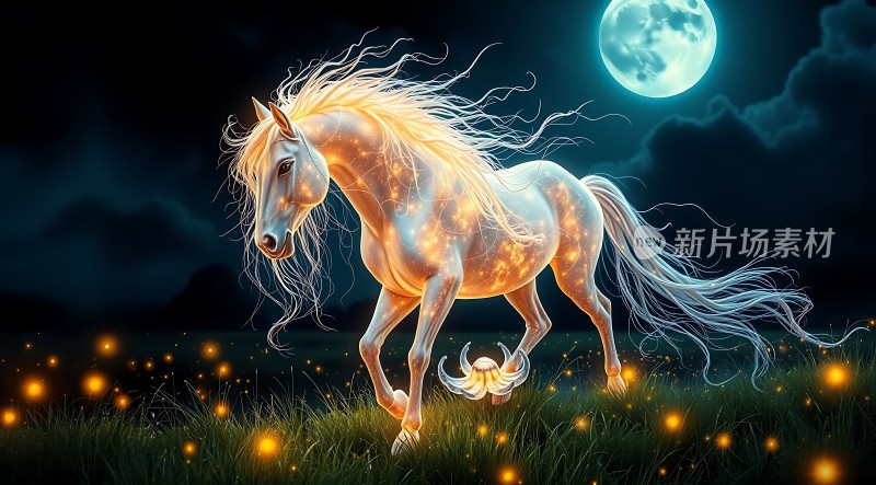 月光下的精灵马
