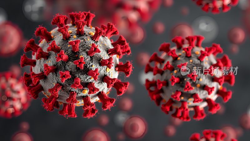 病毒细胞分子结构的医学背景插图