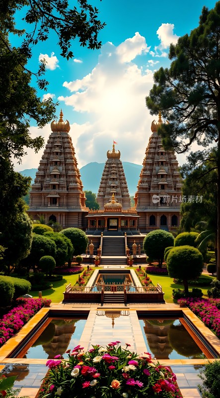 印度寺庙花园风光